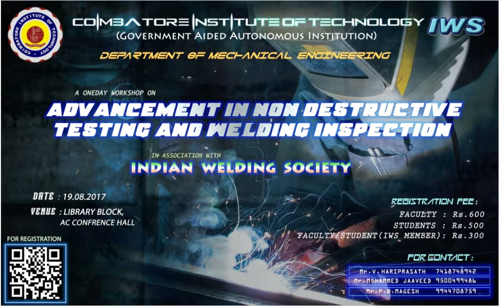 Workshop on Advancement in Non Destructive Testing and Welding inspection